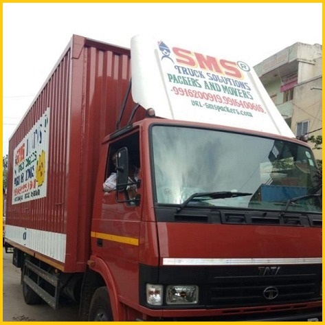SMS Packers and Movers Closed Container Vehicle in Bangalore